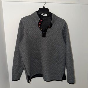 Marine Layer Women's Reversible Corbet Pullover in Charcoal/Grey - Size L